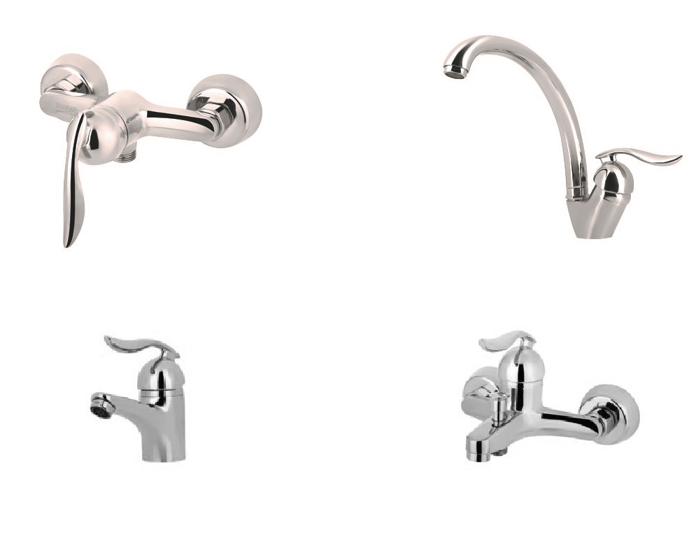 سرویس شیر  4 تکه طوفان فلز مدل لیدا کروم