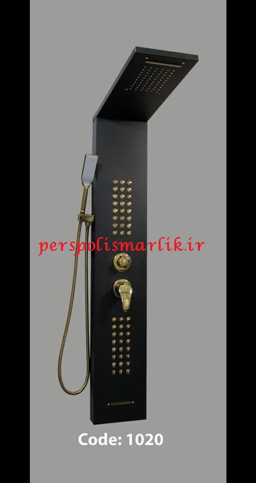 پنل دوش مشکی طلایی کد 1020